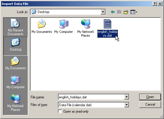 select data file