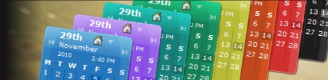 Have multiple calendars on your desktop, one for each area of your life. Choose from eight different coloured skins.