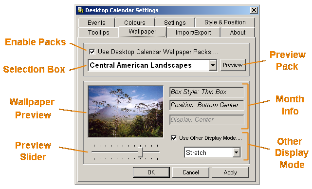 annotated wallpaper settings