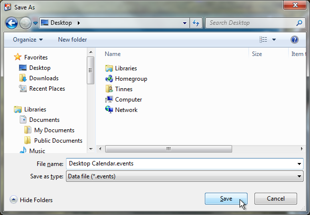 export file dialog screenshot