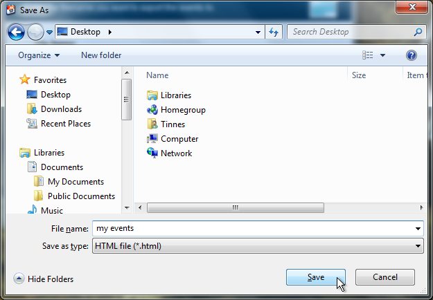 export file dialog screenshot