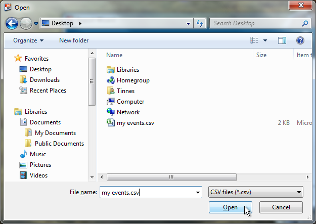 import file dialog screenshot