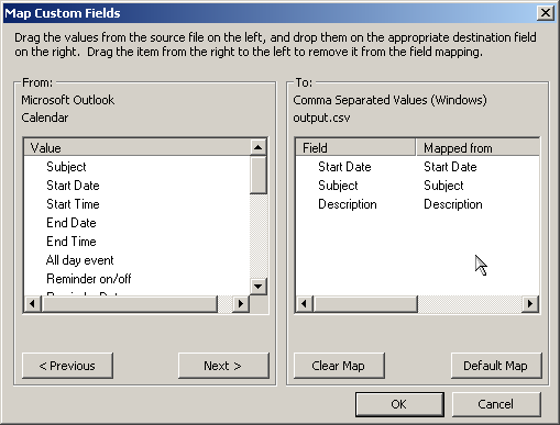 outlook map custom fields