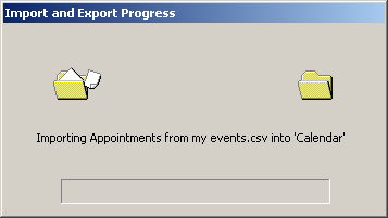 outlook import and export progress