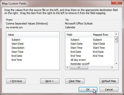 outlook map custom fields