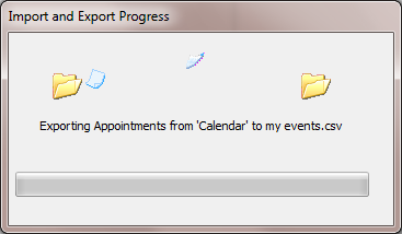 outlook import and export progress