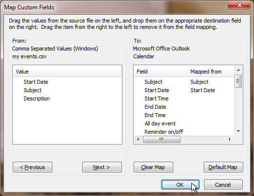 outlook map custom fields