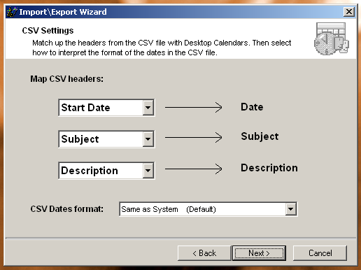 import export csv